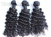 Straal Zwarte Zachte Echte Maleise Haaruitbreidingen diep Krullend voor Dames