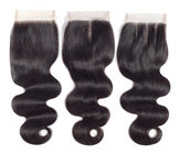 100% het maagdelijke Braziliaanse Golvende Lange Haar bundelt Driedelige Sluiting 4 X 4